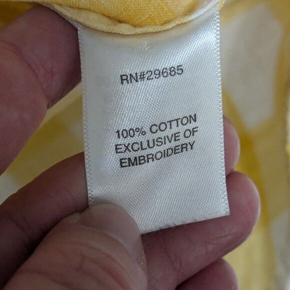 Pendleton Buffalo Plaid Gingham Button Down Shirt Yellow White Womens Large Top - Picture 3 of 5